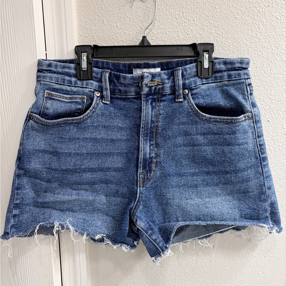 Just Black Denim Raw Hem Denim Blue Women Shorts